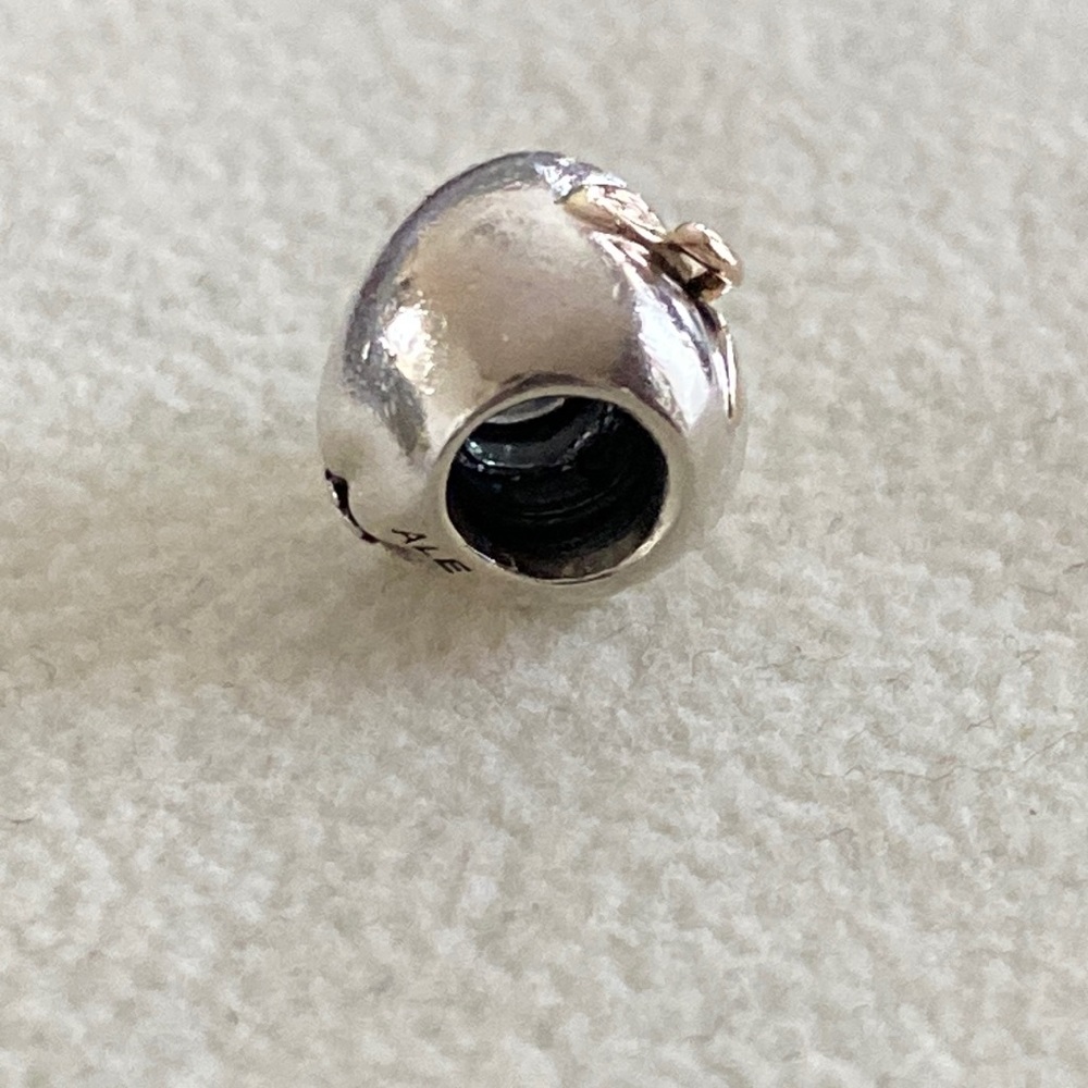 Pandora apple of my eye charm two tone sterling gold teacher 791026 retired